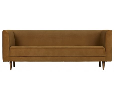 Moderne 3-personers sofa i velour 234 x 93 cm - Okker