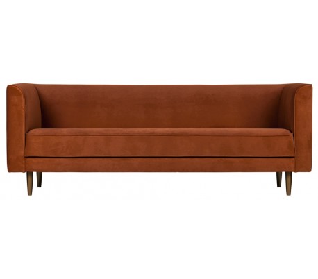 Moderne 3-personers sofa i velour 220 x 82 cm - Okker