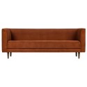 Moderne 3-personers sofa i velour 220 x 82 cm - Okker