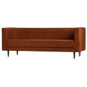 Moderne 3-personers sofa i velour 220 x 82 cm - Okker