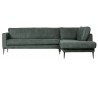 Hjørnesofa højrevendt i polyester 275 x 215 cm - Petrolium
