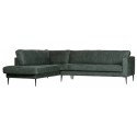 Hjørnesofa højrevendt i polyester 275 x 215 cm - Petrolium