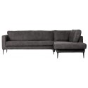 Hjørnesofa højrevendt i polyester 275 x 215 cm - Petrolium