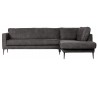 Hjørnesofa højrevendt i polyester 275 x 215 cm - Mørkegrå