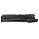 Hjørnesofa højrevendt i polyester 275 x 215 cm - Petrolium