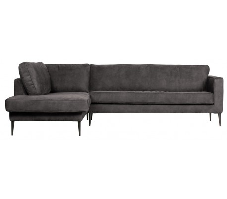 Hjørnesofa højrevendt i polyester 275 x 215 cm - Mørkegrå