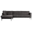 Hjørnesofa højrevendt i polyester 275 x 215 cm - Mørkegrå
