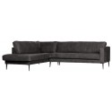 Hjørnesofa højrevendt i polyester 275 x 215 cm - Mørkegrå