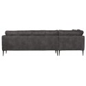 Hjørnesofa højrevendt i polyester 275 x 215 cm - Mørkegrå
