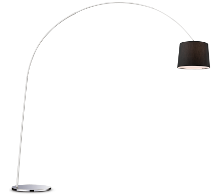 DORSALE Gulvlampe i metal og tekstil H228 cm 1 x E27 - Krom/Hvid