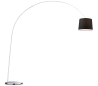DORSALE Gulvlampe i metal og tekstil H228 cm 1 x E27 - Krom/Sort