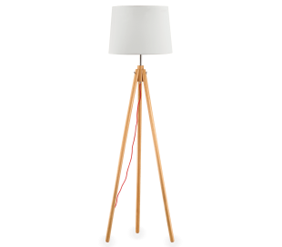 YORK Gulvlampe i træ og tekstil H164 cm 1 x E27 - Sort