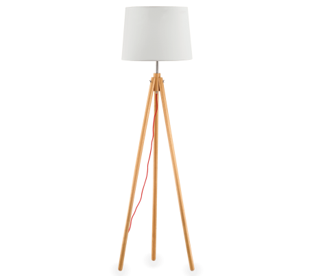 YORK Gulvlampe i træ og tekstil H164 cm 1 x E27 - Sort