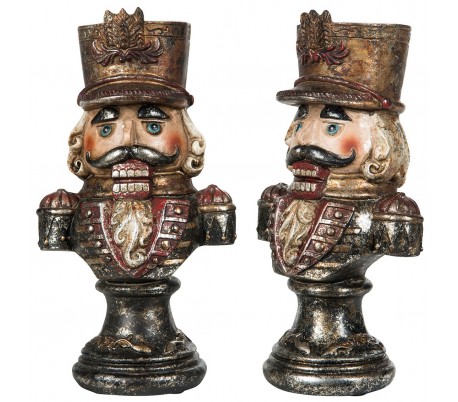 Julemand i polyresin H60 cm - Antik rød/Antik grøn