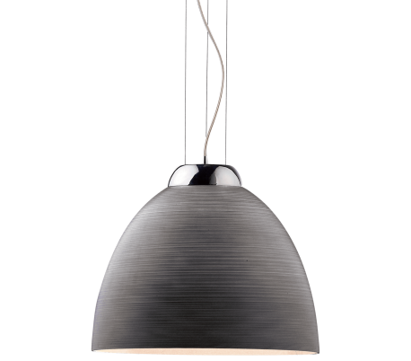 TOLOMEO SP1 Loftlampe i glas og stål Ø40 cm 1 x E27 - Krom/Hvid