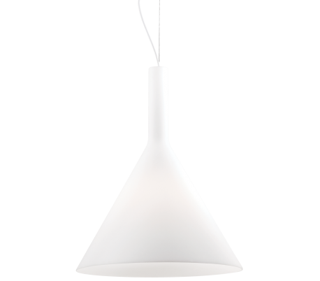 TOLOMEO SP1 Loftlampe i glas og stål Ø40 cm 1 x E27 - Krom/Hvid