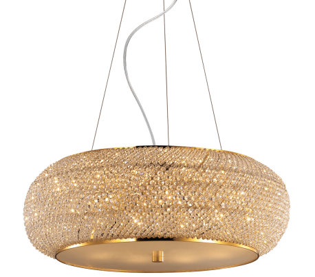 TOLOMEO SP1 Loftlampe i glas og stål Ø40 cm 1 x E27 - Krom/Hvid