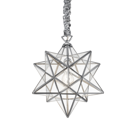 IGOR Loftlampe i glas og metal Ø91,5 x 17 cm 4 x E27 - Klar/Sort