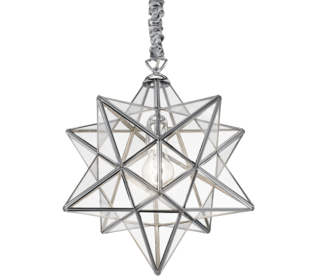 STELLA Loftlampe i glas og metal Ø21 cm 1 x E27 - Klar/Metalgrå