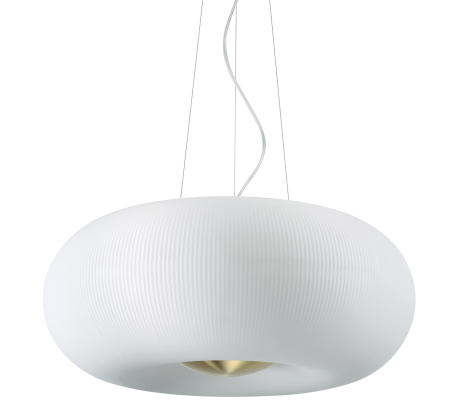 ARIZONA Loftlampe i glas og metal Ø40 cm 3 x GX53 - Satineret messing/Hvid