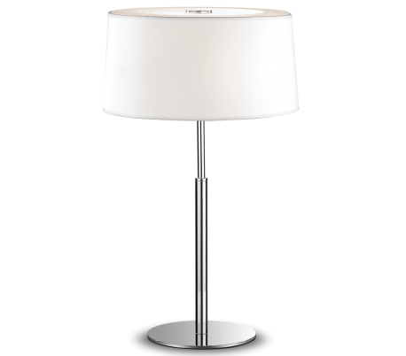 LAWYER Bordlampe i metal og glas H38 cm 1 x E27 - Krom/Hvid