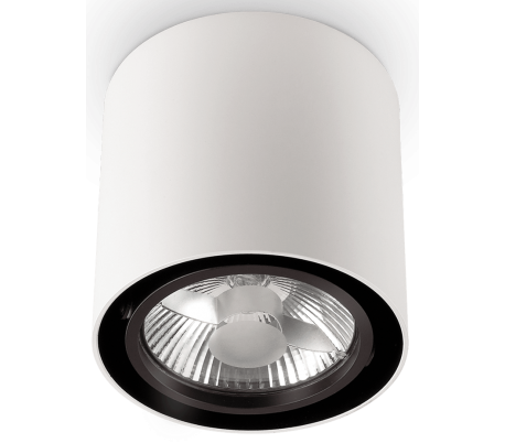 MOOD Påbygningsspot i metal Ø9 cm 1 x GU10 - Hvid/Sort