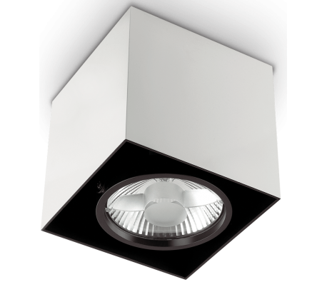 MOOD Påbygningsspot i metal 9 x 9 cm 1 x GU10 - Hvid/Sort