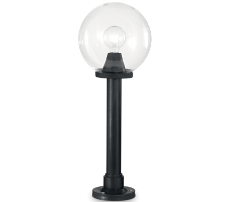 CLASSIC GLOBE Bedlampe i resin og glas H82 cm 1 x E27 - Sort/Hvid