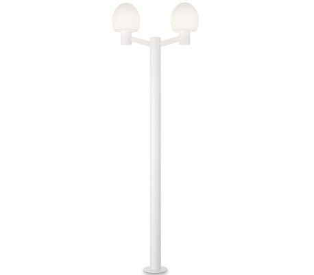 ARMONY Dobbelt Bedlampe i aluminium og plast H215 cm 2 x E27 - Hvid/Hvid