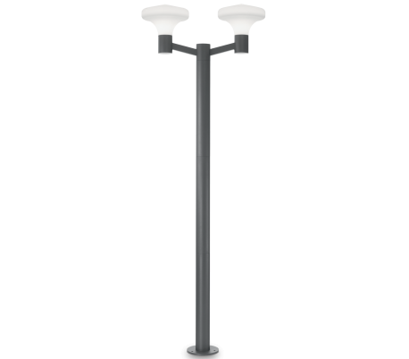 SOUND Dobbelt Bedlampe i aluminium og plast H217 cm 2 x E27 - Grå/Hvid