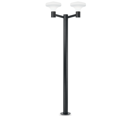 SOUND Dobbelt Bedlampe i aluminium og plast H217 cm 2 x E27 - Antracit/Hvid