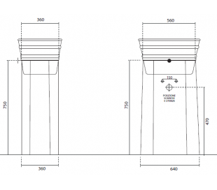 Understativ til Bacile håndvask H71,5 cm - Mat sort 2