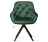 2 x Tara Rotérbare Spisebordsstole H84 cm velour - Sort/Junglegrøn