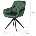 2 x Tara Spisebordsstole H84 cm velour - Sort/Junglegrøn
