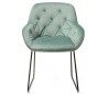 2 x Tara Spisebordsstole H84 cm velour - Sort/Jadegrøn