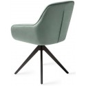 2 x Tara Rotérbare Spisebordsstole H84 cm velour - Sort/Junglegrøn