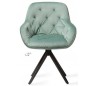 2 x Tara Rotérbare Spisebordsstole H84 cm velour - Sort/Jadegrøn