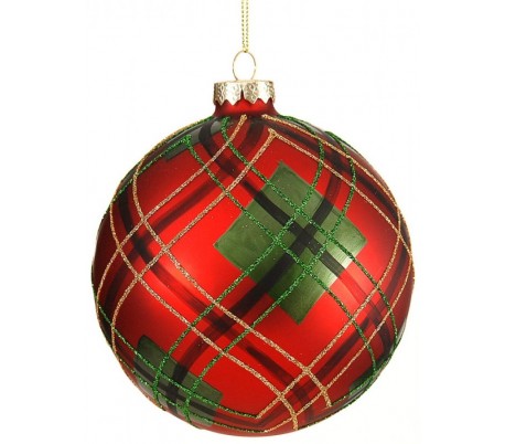 Julekugle i glas Ø15 cm - Grøn