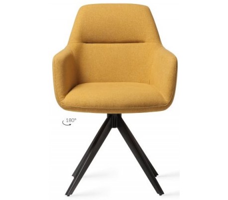 2 x Kinko Spisebordsstole H84 cm polyester - Sort/Sennepsgul