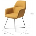 2 x Kinko Spisebordsstole H84 cm polyester - Sort/Sennepsgul