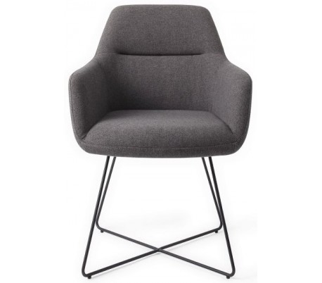 2 x Kinko Spisebordsstole H84 cm polyester - Sort/Grå