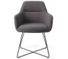 2 x Kinko Spisebordsstole H84 cm polyester - Sort/Mørkegrå