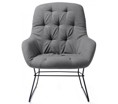 Rebun Lænestol i velour H83 cm - Sort/Mat pink