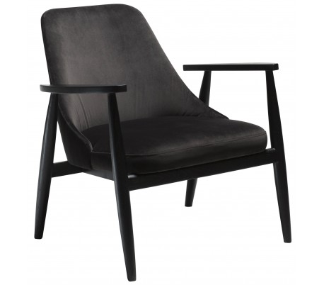 Saga loungestol i kunstlæder H73 cm - Vintage sort