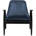Saga loungestol i velour H73 cm - Meteorit sort