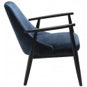 Saga loungestol i velour H73 cm - Meteorit sort