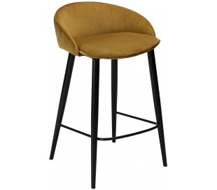 Dual barstol i velour H81 cm - Meteorit sort