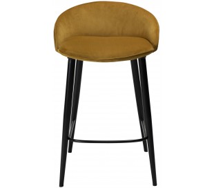 Dual barstol i velour H81 cm - Meteorit sort 2