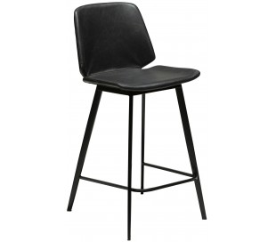 Swing barstol i kunstlæder H105 cm - Vintage sort