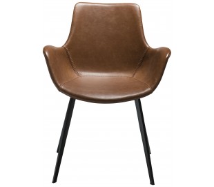 Dual spisebordsstol i kunstlæder H80 cm - Vintage lysebrun 2